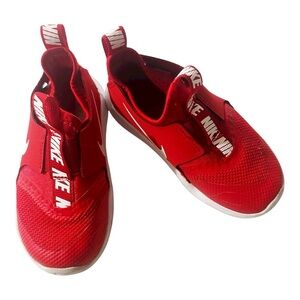 NIKE Red White Flex Runner TD Toddler Unisex Slip On Sneakers Size 8 C